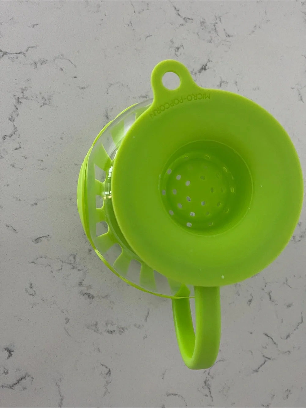 Green Popcorn popper Serving Bowl with Lid and Handle